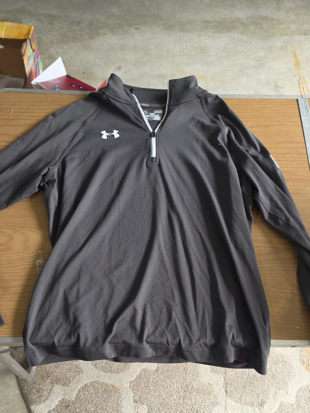 Under Armour Dark Gray Half-Zip Pullover with White Logo
